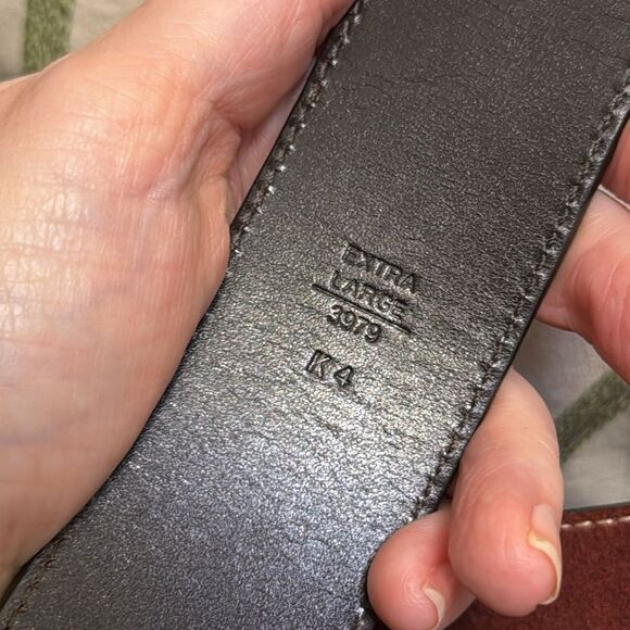 VINTAGE COACH BELT 02/03 SOHO SOLID BRASS BUCKLE GROMMETS RUST SUEDE LEATHER XL - Picture 10 of 12